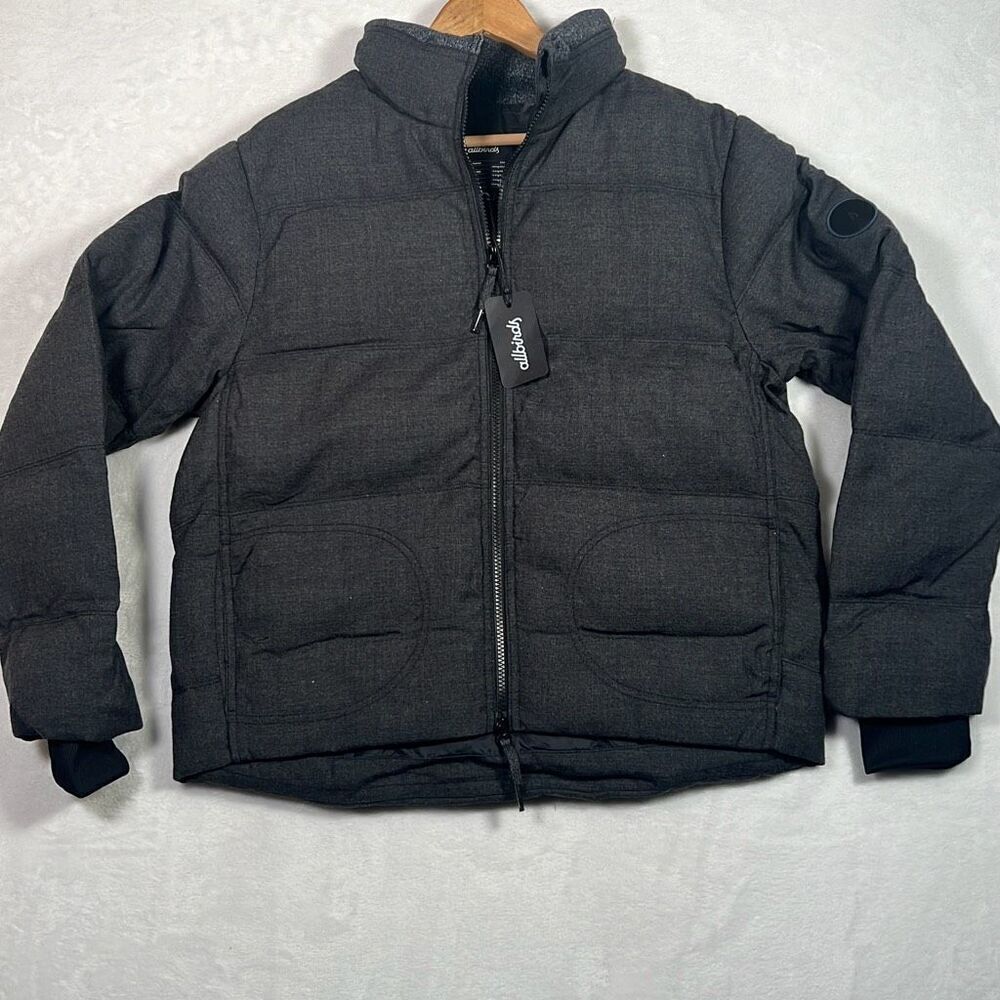 Allbirds Womens Natural Charcoal Black Trino Puffer Jacket Merino Wool Tencel MD